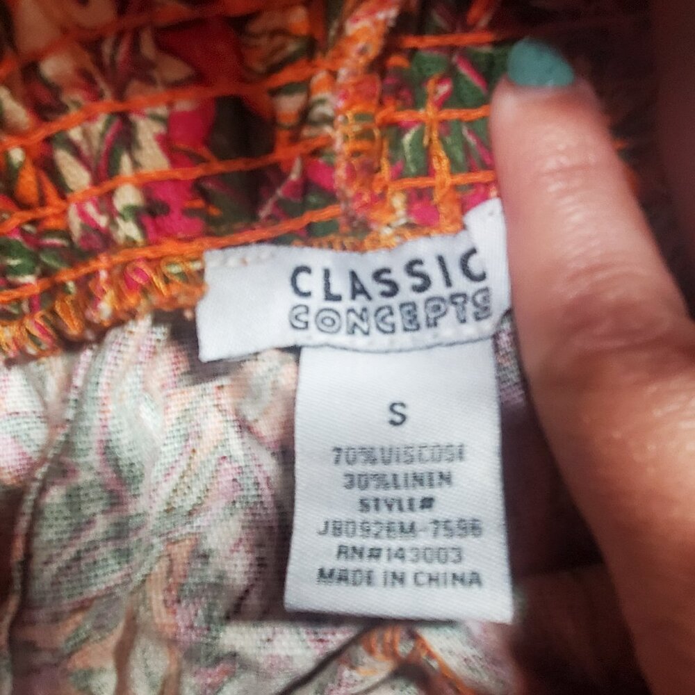 High waisted, elastic band linen blend shorts - Picture 4 of 4
